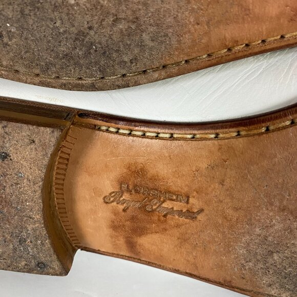 Florsheim Royal Imperial Loafers Slip On Shoes Mens 9.5 D White Leather 75404 - Picture 11 of 14